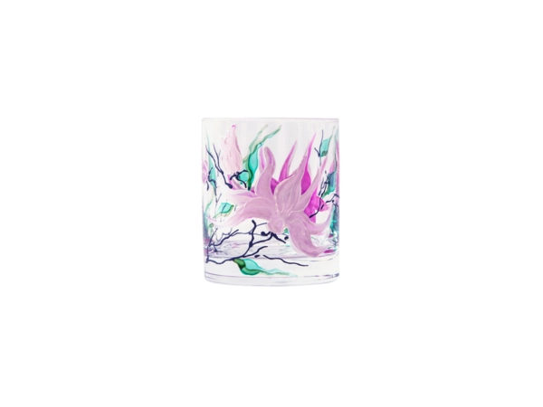 Candle Holder Lilies S + Candle -  8 x 7 cm